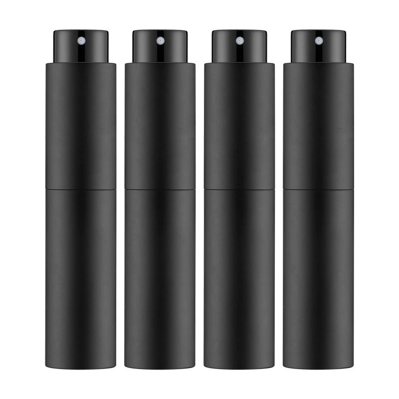 Tekson 4PCS 10ML Perfume Atomizer Travel Refillable Cologne Containers Dispenser Spray Empty Bottle for Mini Sprayer Size Black - Image 3