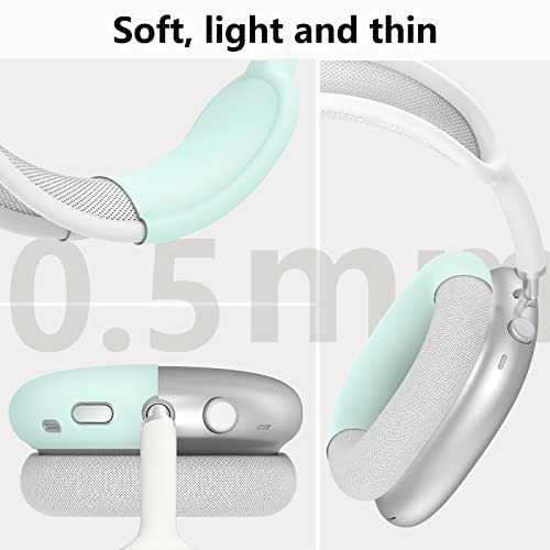 MINDRESY Silicone Case Cover for AirPods Max Headphones,Ear Pad Case Cover/Ear Cup Cover/Headband Cover for AirPod Max(USB-C/Lightning)(2024/2020),Accessories Silicone Protector for Apple AirPod Max,Glow Green - Image 5