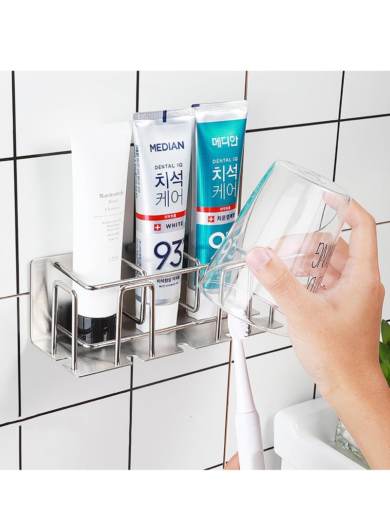 Wall Mounted Toothbrush Holder, Convenient Toothpaste Wall Holder for Bathroom Organization