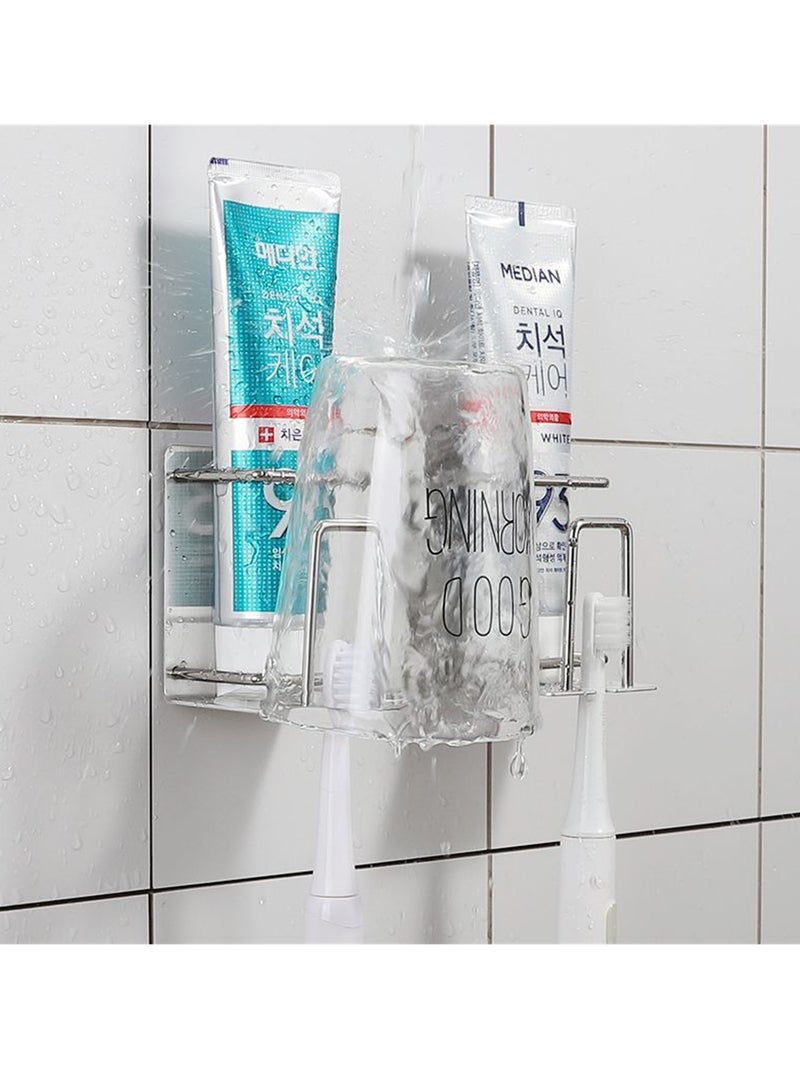 Wall Mounted Toothbrush Holder, Convenient Toothpaste Wall Holder for Bathroom Organization