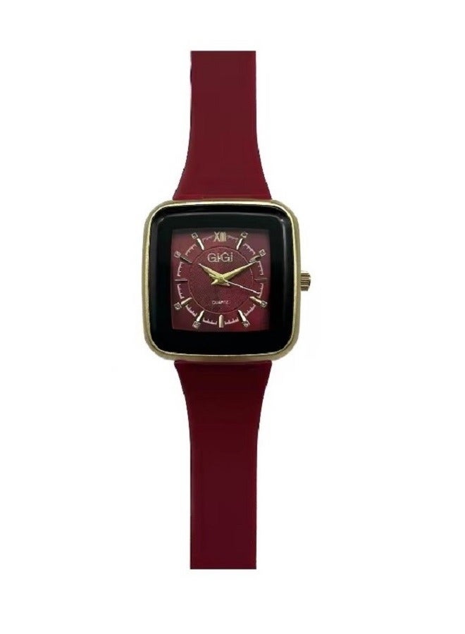 GIGI Analog Watch With Red Leather Strap - Image 2