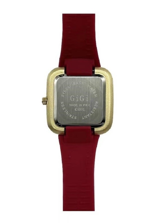 GIGI Analog Watch With Red Leather Strap - Image 3