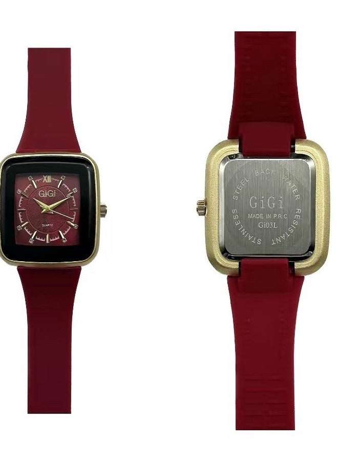GIGI Analog Watch With Red Leather Strap - Image 4