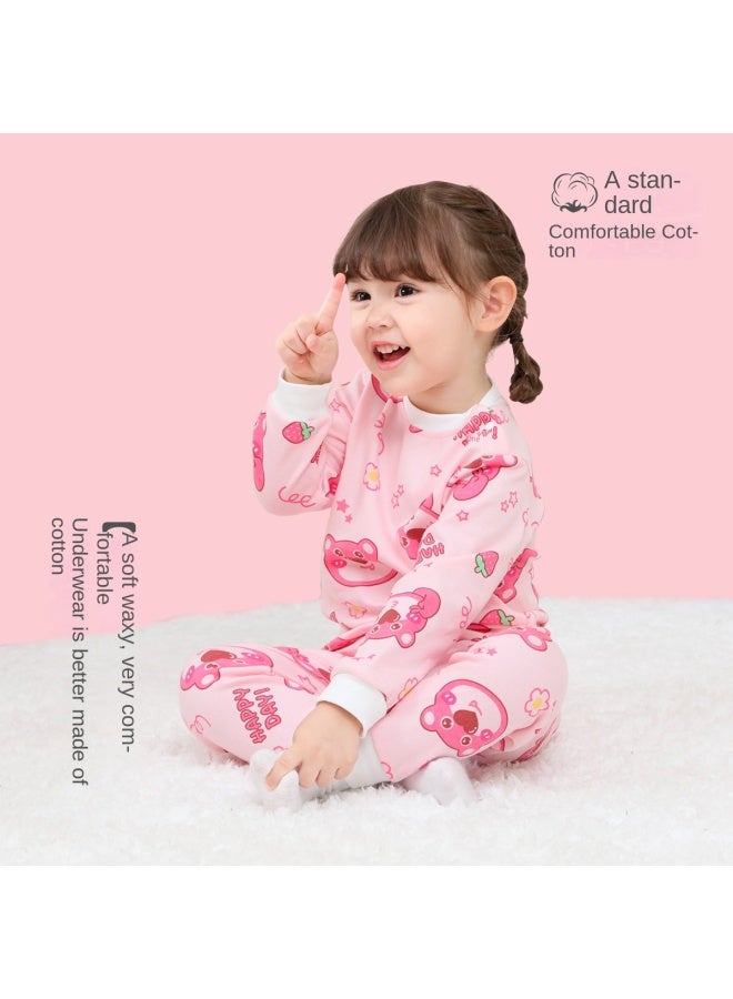 DEESHA [100% Cotton] مجموعة ملابس داخلية للأطفال، ملابس داخلية حرارية للبنات، طبقة أساسية للرضع، بيجاما للمنزل - Image 1