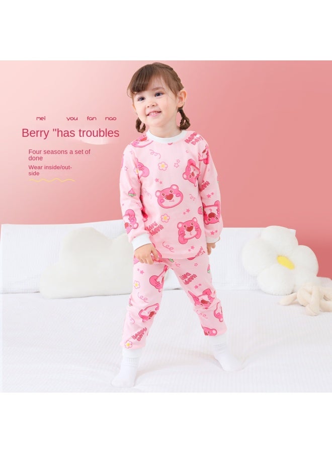 DEESHA [100% Cotton] مجموعة ملابس داخلية للأطفال، ملابس داخلية حرارية للبنات، طبقة أساسية للرضع، بيجاما للمنزل - Image 3
