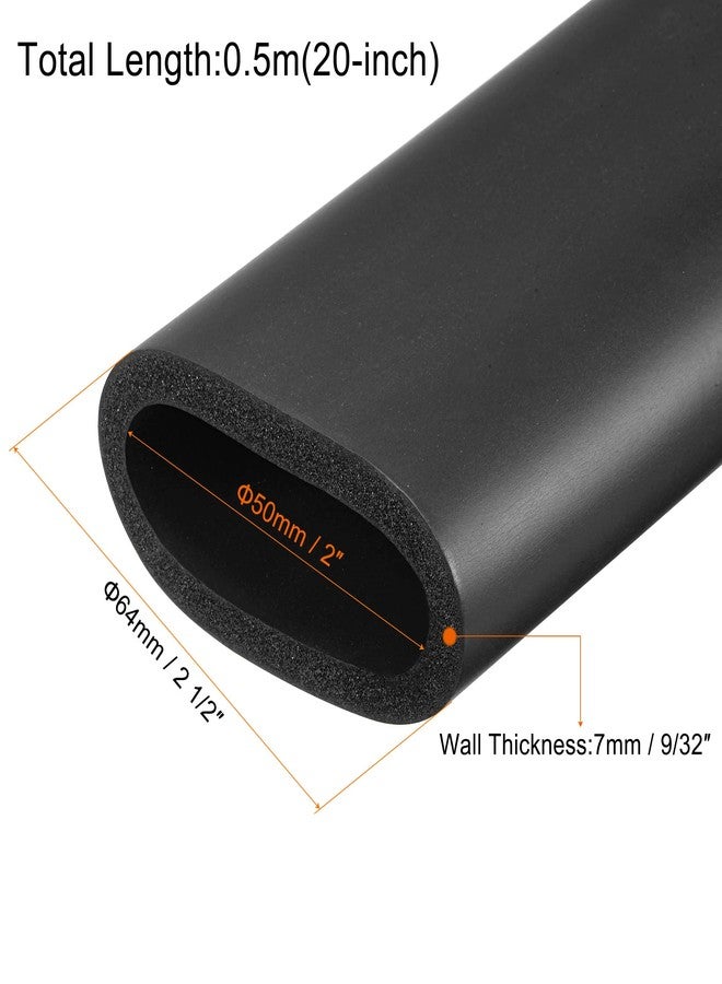 ميكسينيتي مقبض أنبوبي من الفوم من MECCANIXITY مقاس 2 بوصة (50 مم) وسمك الجدار 9/32 بوصة (7 مم) وسمك 20 بوصة، أسود غير قابل للانزلاق للياقة البدنية ودعم مقبض الأدوات - Image 3