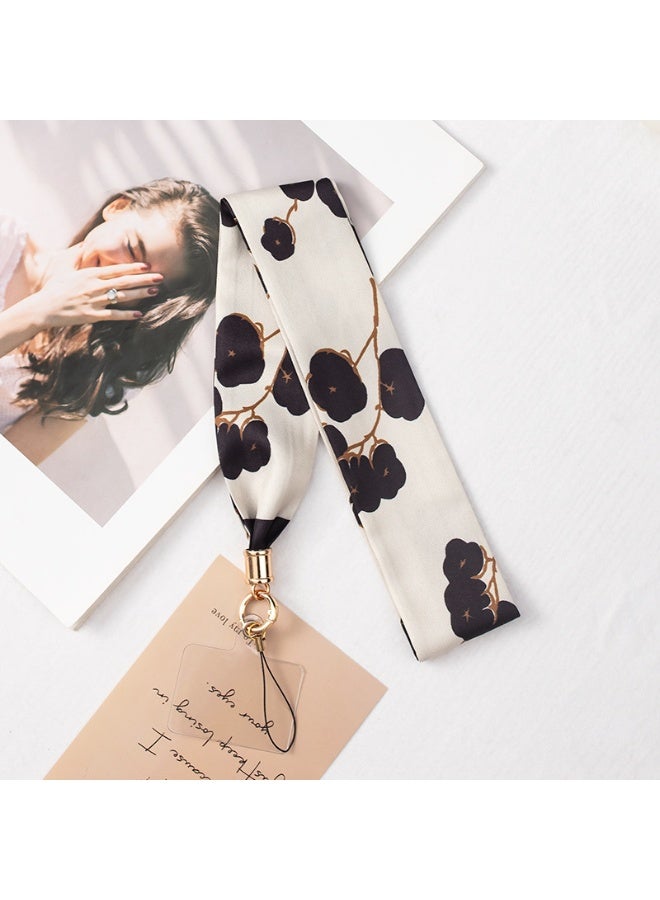 NIBEMINENT Beaded Phone Lanyard, Anti Lost Removable Wrist Strap, Long Satin Chain Pendant Bracelet Pendant, Phone Keychain Lanyard