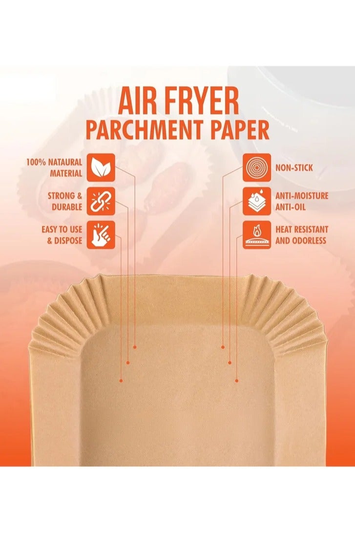 هوم 100 جهاز كمبيوتر شخصي مقلي الهواء القابل للتصرف بطانة الورق, الهواء المقلي بطانات مربع, ورقة الخبز للهواء المقلي مقاومة للماء, ورقة الخزف الخبز الشواء الميكروويف, 16 سم (6.3 بوصة) - Image 4
