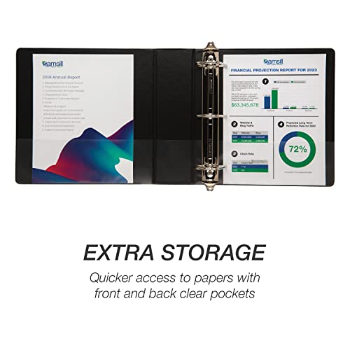 Samsill Durable 3 inch 3 Ring Binder, Made in USA, D Ring Binder, FSC 100% Recycled Chipboard, Black - Image 4