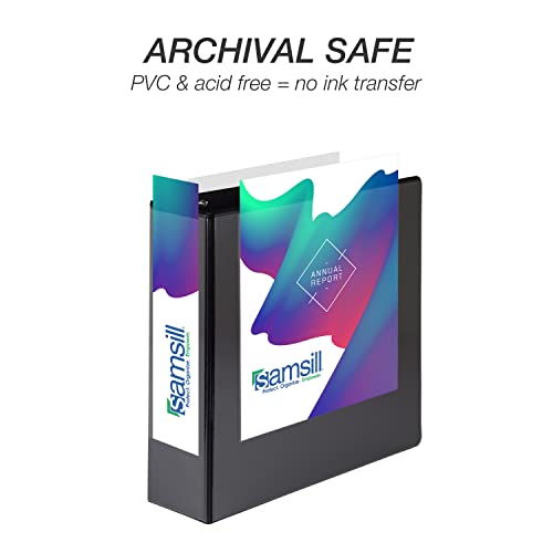 Samsill Durable 3 inch 3 Ring Binder, Made in USA, D Ring Binder, FSC 100% Recycled Chipboard, Black - Image 5