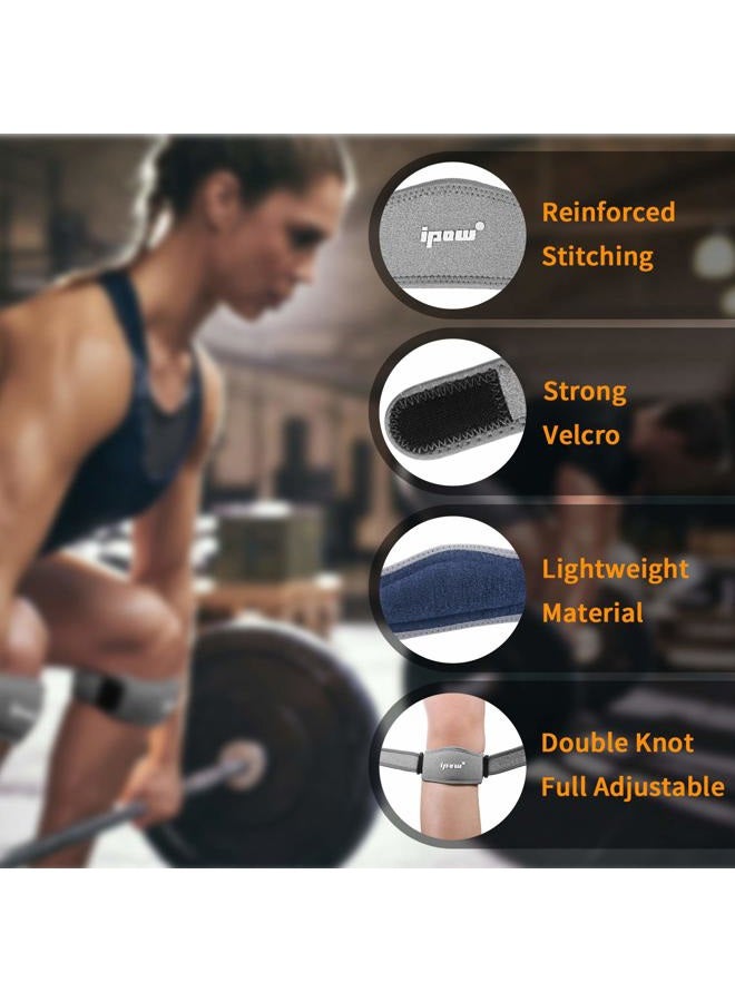 IPOW 2 Pack Thickened Pad & Wide Patella Knee Strap, Pain Relief Patellar Tendon Support, Adjustable Brace Band for Basketball, Running, Jumpers Knee, Volleyball, Tendonitis, Arthritis - Image 5