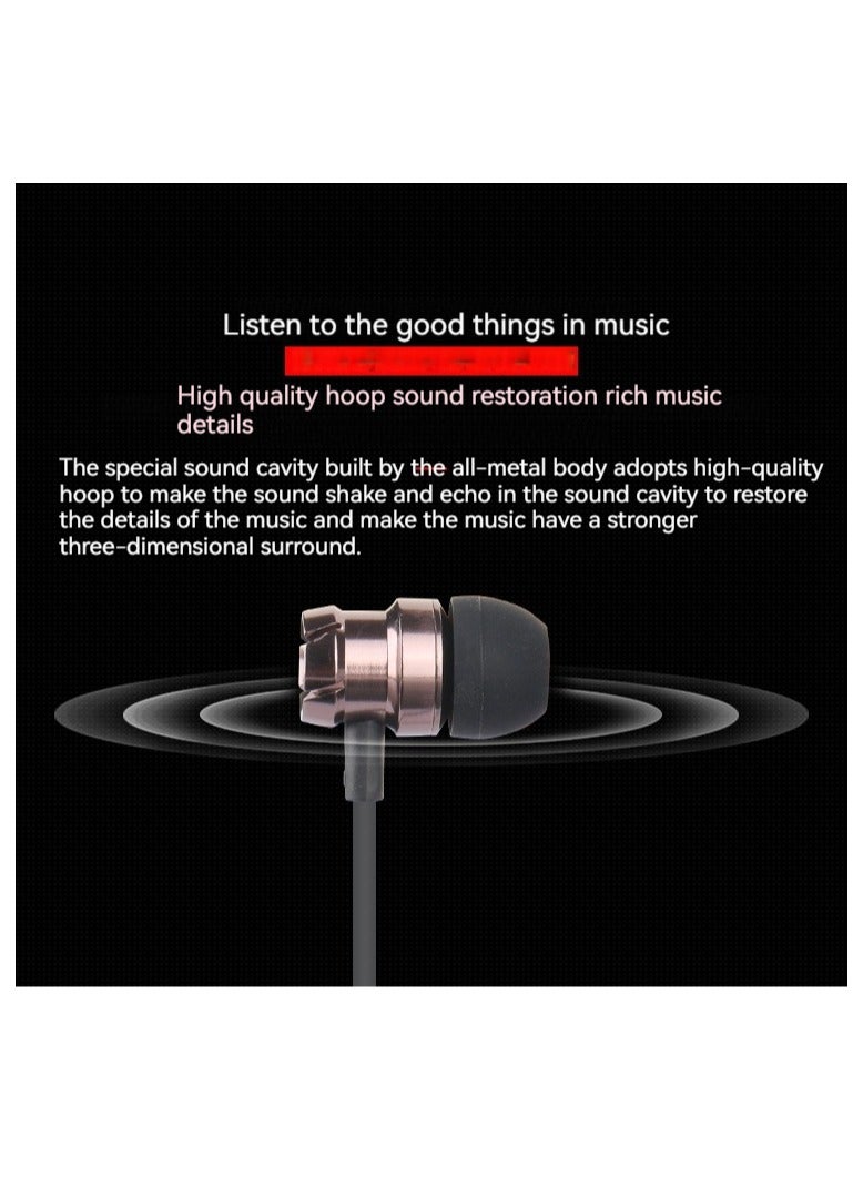 In-ear wired sports headphones e-sports music headphones (red) - Image 4