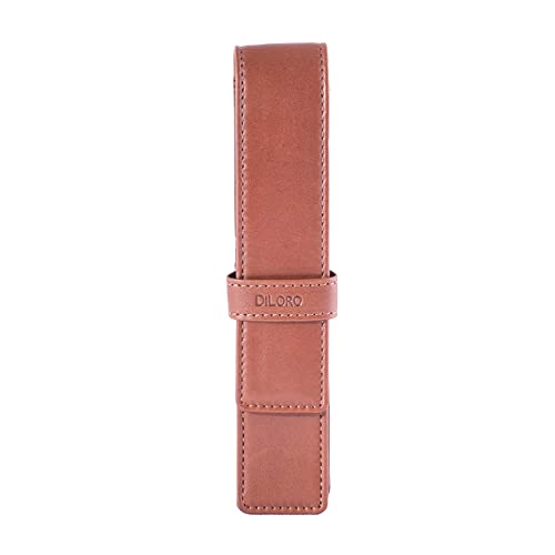 DiLoro Leather Single Pen Case Pencil Pouch Holder for One Fountain Ballpoint Rollerball Pen and Pencil (Bugatti Tan) - Image 1