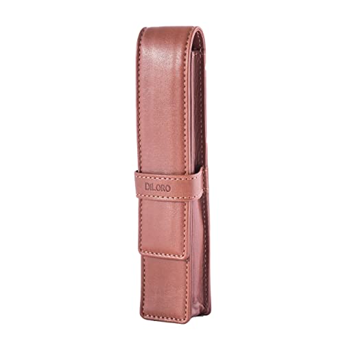 DiLoro Leather Single Pen Case Pencil Pouch Holder for One Fountain Ballpoint Rollerball Pen and Pencil (Bugatti Tan) - Image 2