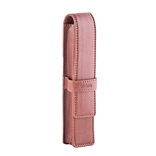 DiLoro Leather Single Pen Case Pencil Pouch Holder for One Fountain Ballpoint Rollerball Pen and Pencil (Bugatti Tan) - Image 3