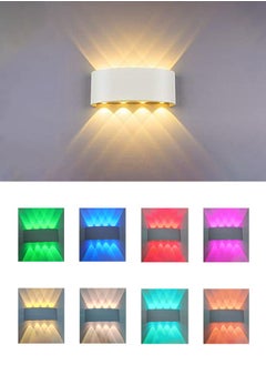 MODI 8*2W Modern LED RGB Multi Color Wall Light , IP65 Waterproof, 1500lm, Up & Down Lighting - White  - Image 1