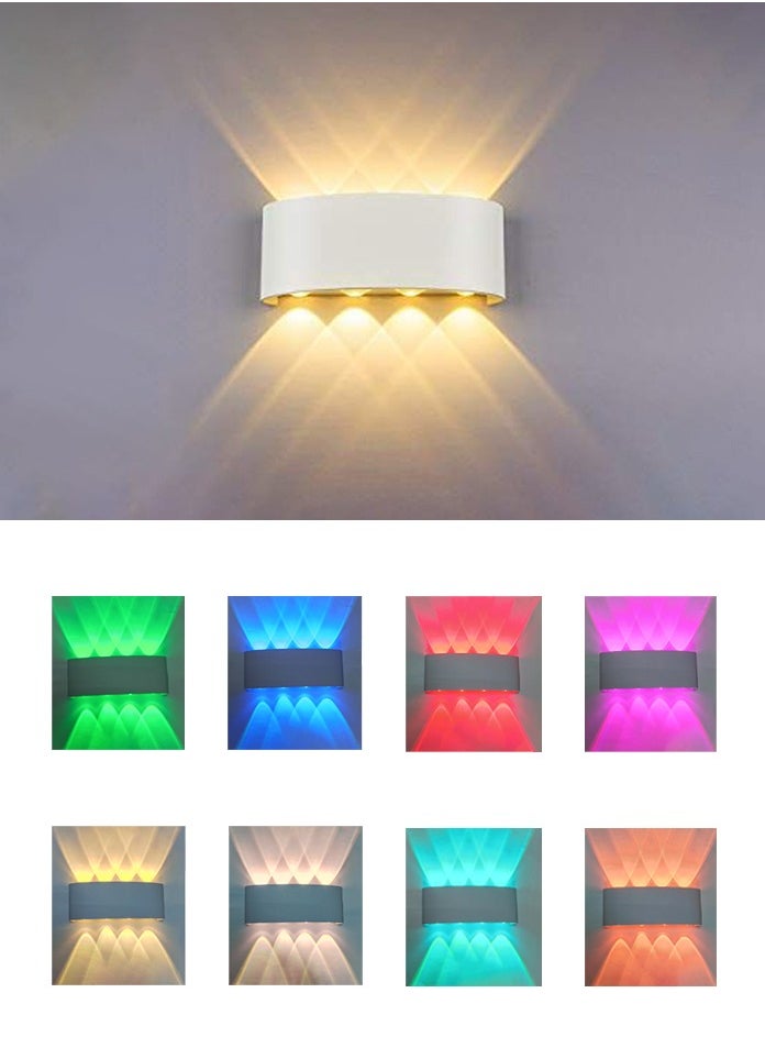 MODI 8*2W Modern LED RGB Multi Color Wall Light , IP65 Waterproof, 1500lm, Up & Down Lighting - White  - Image 1