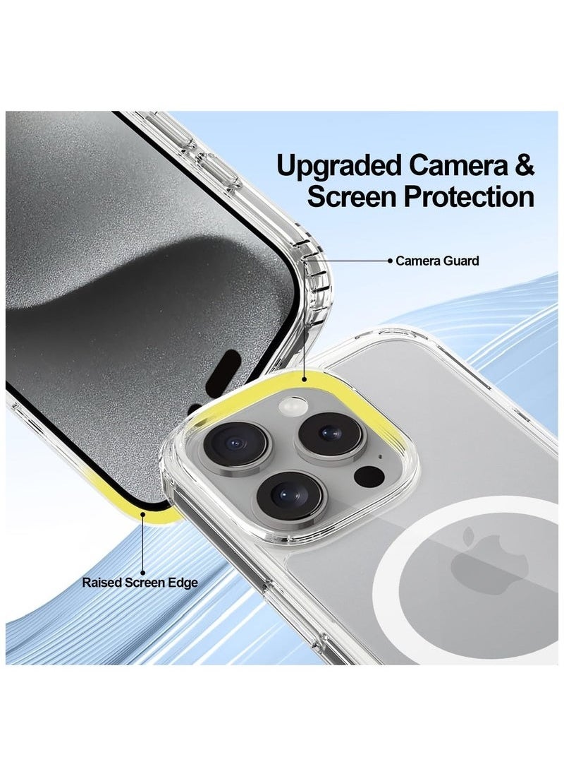 Case Cover for iPhone 16 Pro 6.3 inch, Compatible with MagSafe, Scratch-Resistant Back, Anti-Scratch Clear Back Magnetic Phone Cover