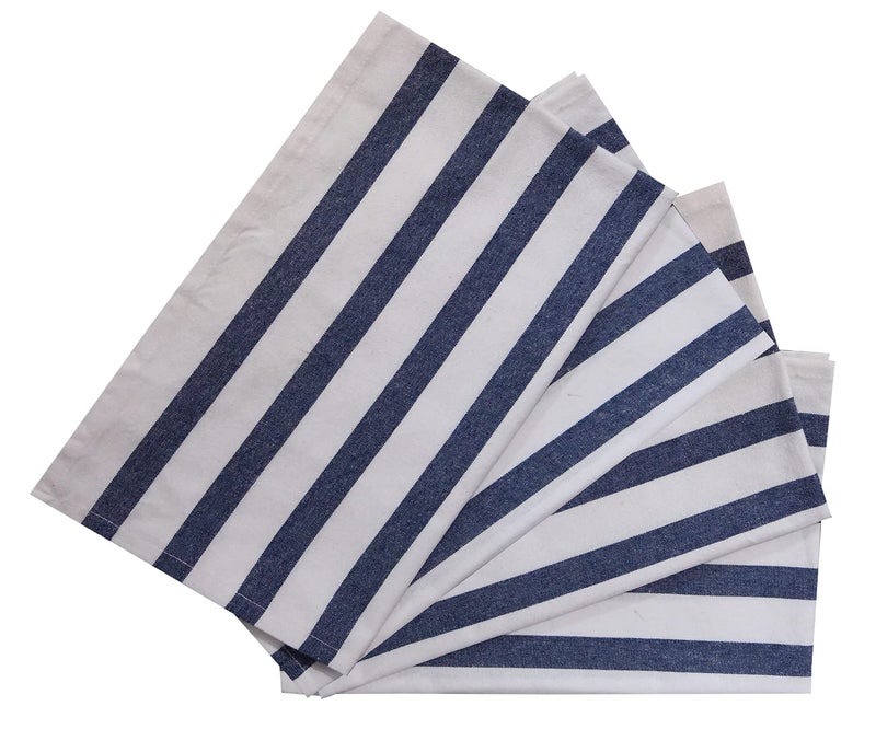 NT-STAR Kitchen Towels Cotton 45*70cm, 190GSM, Blue Big Stripes (4) - Image 1