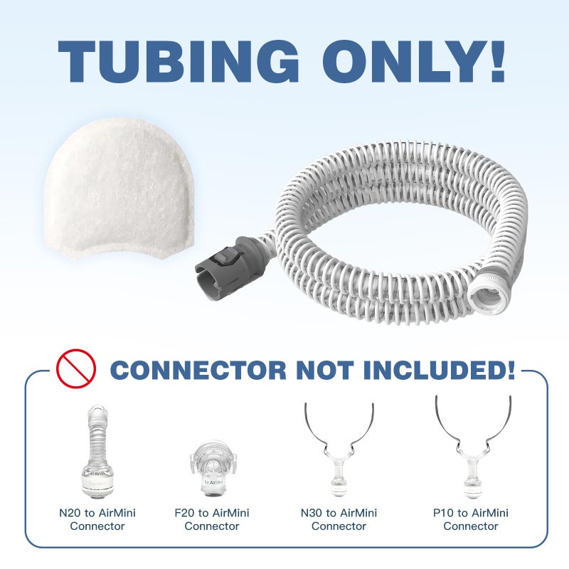 RespWave Replacement CPAP Tubing for ResMed AirMini Tube & 10-Pack Airmini Supplies Filters Combo, as Flexible as OEM | Compatible with ResMed Airmini CPAP Machine & P10 Nasal Pillows & N20 & N30 Nasal Masks - Image 3