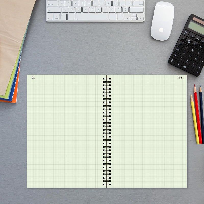 Fuyoooo 2 Pcs Computation Notebook Engineering Notebook for Drawings, Drafting, Planning, Engineering and Technical Applications, 4x4 Quad Ruled, 76 Sheets, 11-1/4" x 9-1/4" (Yellow) - Image 3
