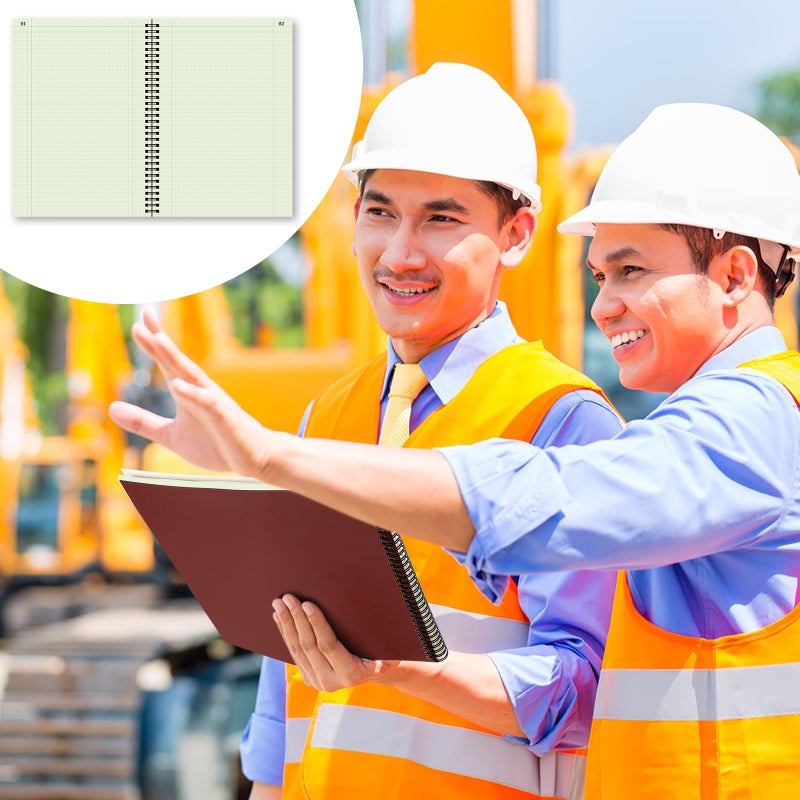 Fuyoooo 2 Pcs Computation Notebook Engineering Notebook for Drawings, Drafting, Planning, Engineering and Technical Applications, 4x4 Quad Ruled, 76 Sheets, 11-1/4" x 9-1/4" (Yellow) - Image 4