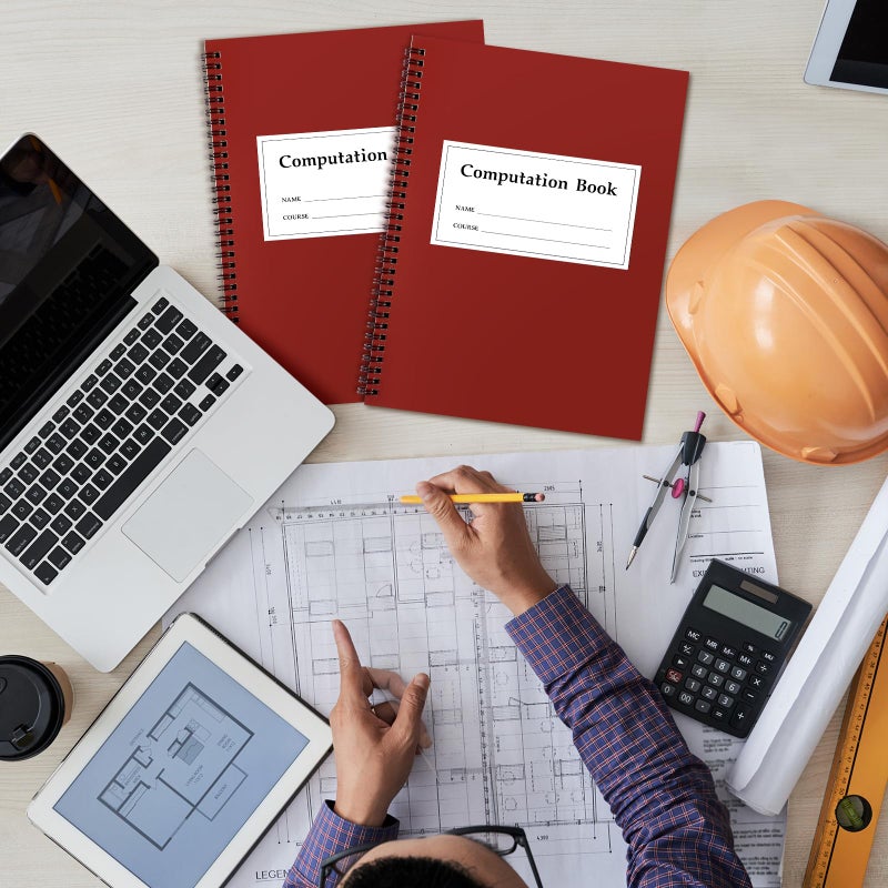 Fuyoooo 2 Pcs Computation Notebook Engineering Notebook for Drawings, Drafting, Planning, Engineering and Technical Applications, 4x4 Quad Ruled, 76 Sheets, 11-1/4" x 9-1/4" (Yellow) - Image 5