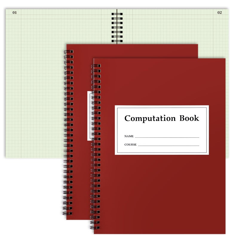 Fuyoooo 2 Pcs Computation Notebook Engineering Notebook for Drawings, Drafting, Planning, Engineering and Technical Applications, 4x4 Quad Ruled, 76 Sheets, 11-1/4" x 9-1/4" (Yellow) - Image 1