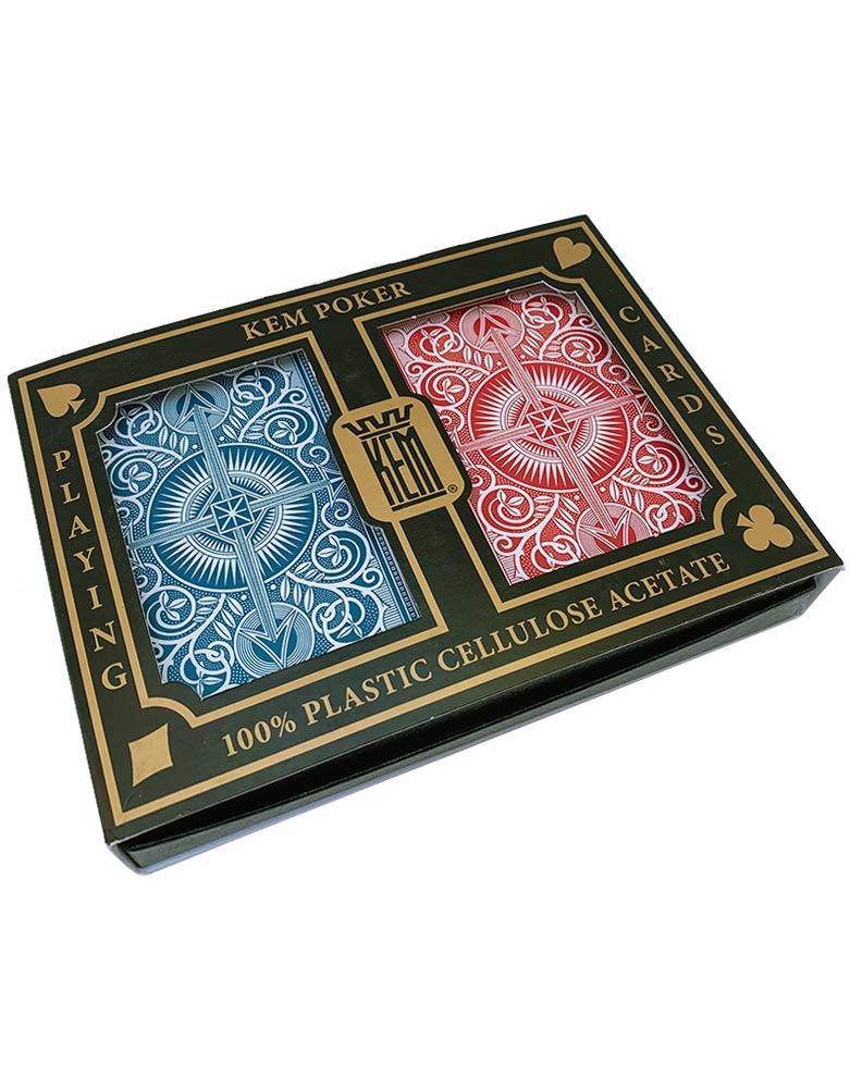 KEM Arrow Red and Blue  Poker Size-Jumbo Index Playing Cards (Pack of 2) - 1007284 Arrow Red/Blue - Image 1