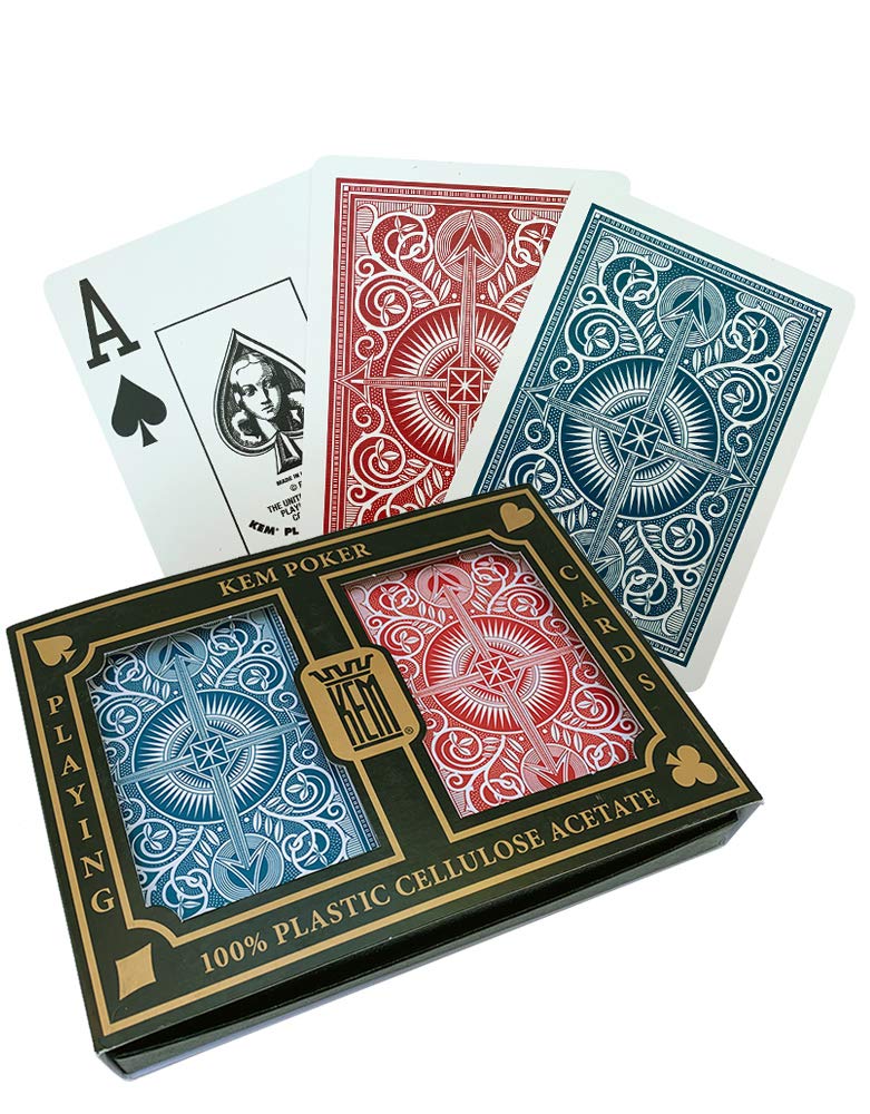 KEM Arrow Red and Blue  Poker Size-Jumbo Index Playing Cards (Pack of 2) - 1007284 Arrow Red/Blue - Image 2