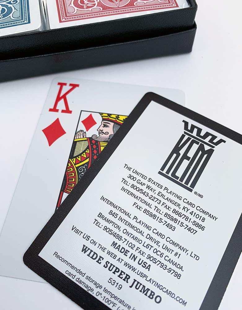 KEM Arrow Red and Blue  Poker Size-Jumbo Index Playing Cards (Pack of 2) - 1007284 Arrow Red/Blue - Image 4