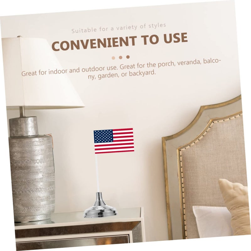 10 Round Flag Pole Holders for Desk Sturdy Fixed Base Suitable Indoor Events Meetings - Image 3