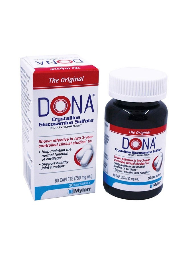 DONA - Crystalline Glucosamine Sulfate 1500 Mg Joint Supplement Pills For Knee Comfort & Joint Health Support 1500 Mg 60 Count - Image 1