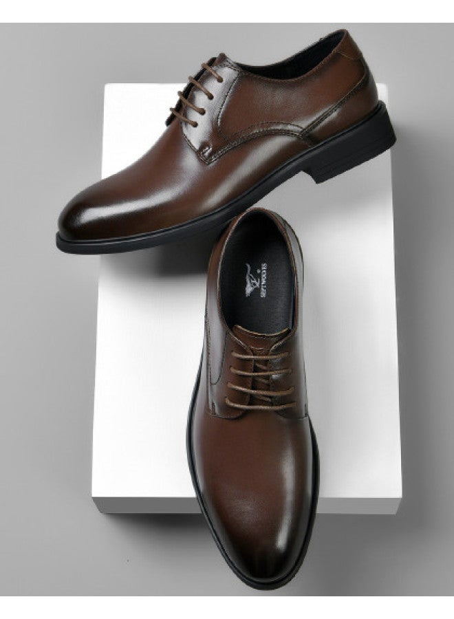 سيبتولفز 【top Grain Leather】 أحذية رجالية رسمية للعمل من جلد طبيعي حقيقي، أحذية زفاف بريطانية الطراز سوداء تنفس خريفية - Image 1