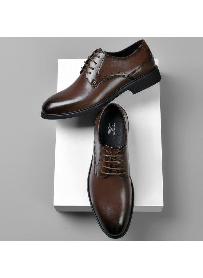 سيبتولفز 【top Grain Leather】 أحذية رجالية رسمية للعمل من جلد طبيعي حقيقي، أحذية زفاف بريطانية الطراز سوداء تنفس خريفية - Image 2