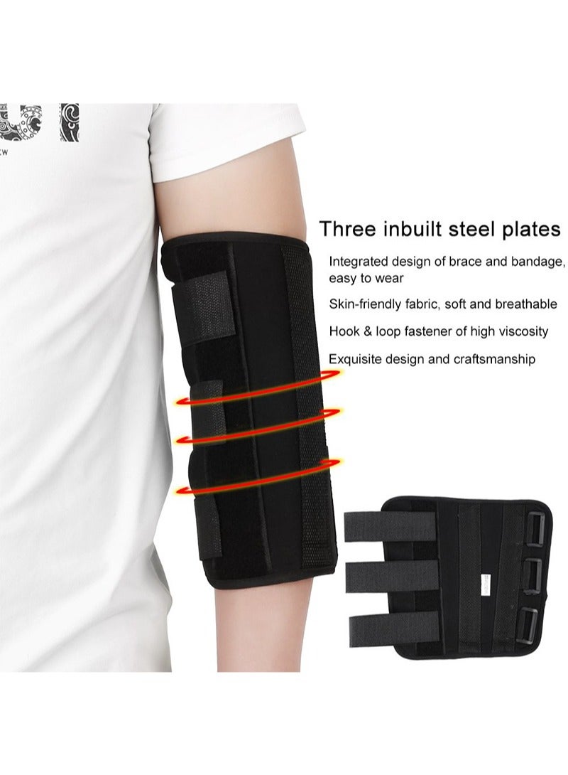 Aikanbo Elbow Braces Elbow Splint Brace Adjustable Elbow Joint Recovery Arm Splint Brace Support Protect Band Belt Strap with 3 Fixed Steel Plates  - Image 2