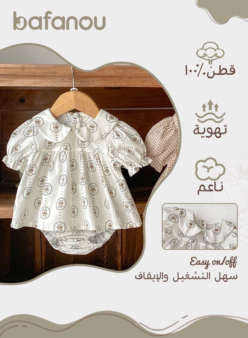 Bafanou Bafanou Baby 100% Cotton Clothing Sets Infant 2Pcs Casual Top 0-3Y Newborn Printed Floral Shirt  - Image 2