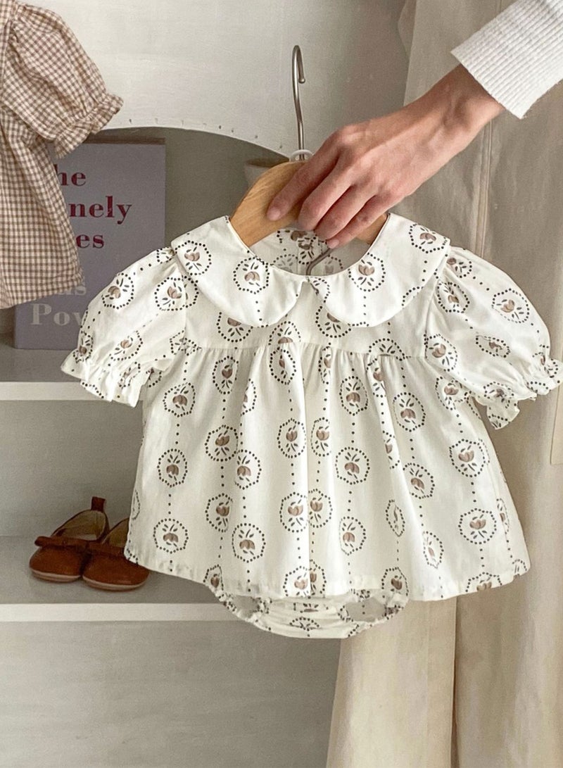 Bafanou Bafanou Baby 100% Cotton Clothing Sets Infant 2Pcs Casual Top 0-3Y Newborn Printed Floral Shirt  - Image 4