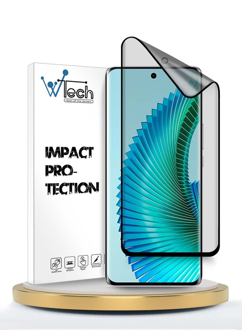 Wtech Honor Magic6 Lite 5G 2023 Premium Edge-Pro Nano Ceramic Full Glue Full Cover Matte Flexible Screen Protector (MSCNMN) - Clear/Black - Image 1