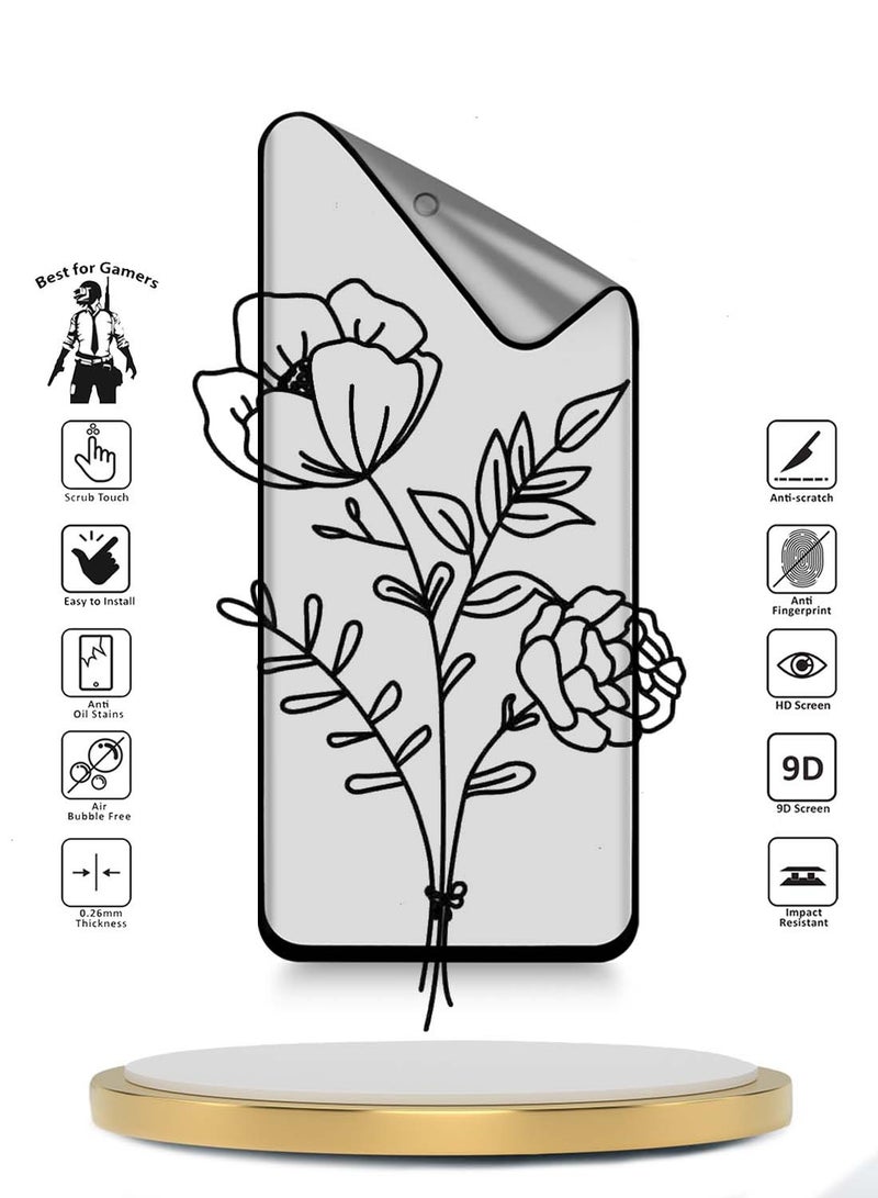 Wtech Honor Magic6 Lite 5G 2023 Premium Edge-Pro Nano Ceramic Full Glue Full Cover Matte Flexible Screen Protector (MSCNMN) - Clear/Black - Image 2