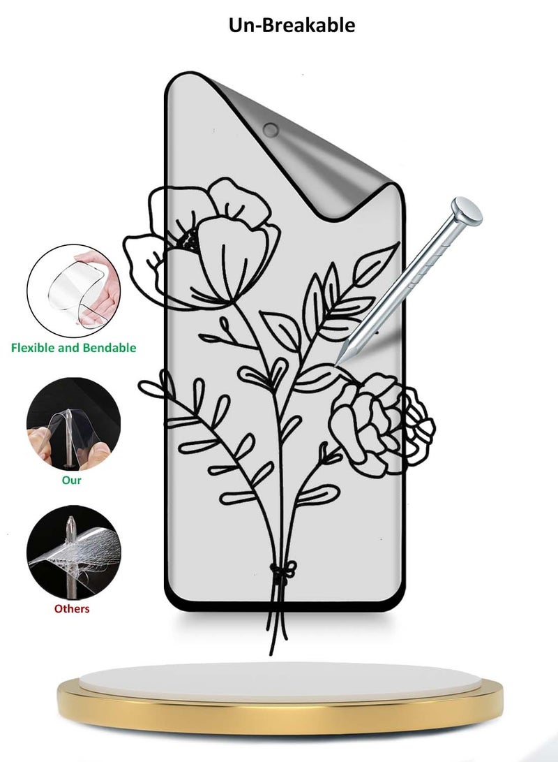 Wtech Honor Magic6 Lite 5G 2023 Premium Edge-Pro Nano Ceramic Full Glue Full Cover Matte Flexible Screen Protector (MSCNMN) - Clear/Black - Image 4