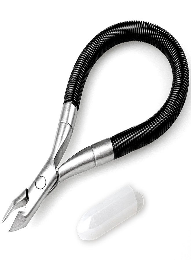 Jaasuee Black Grip & Snip Spiral Spring Cuticle Nipper, Pedicure Manicure Tools for Nails, Effortless Grip and Snip for Spiral Shear Dead Skin - Image 1