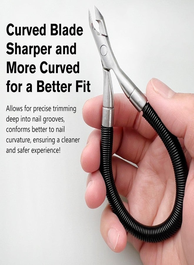 Jaasuee Black Grip & Snip Spiral Spring Cuticle Nipper, Pedicure Manicure Tools for Nails, Effortless Grip and Snip for Spiral Shear Dead Skin - Image 3