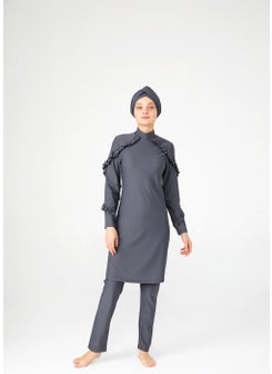 Adasea Women's Lycra Ruffle Design Fully Covered Hijab Swimsuit 4104  - Image 1