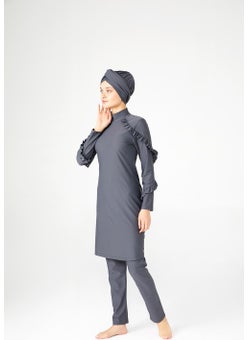 Adasea Women's Lycra Ruffle Design Fully Covered Hijab Swimsuit 4104  - Image 2