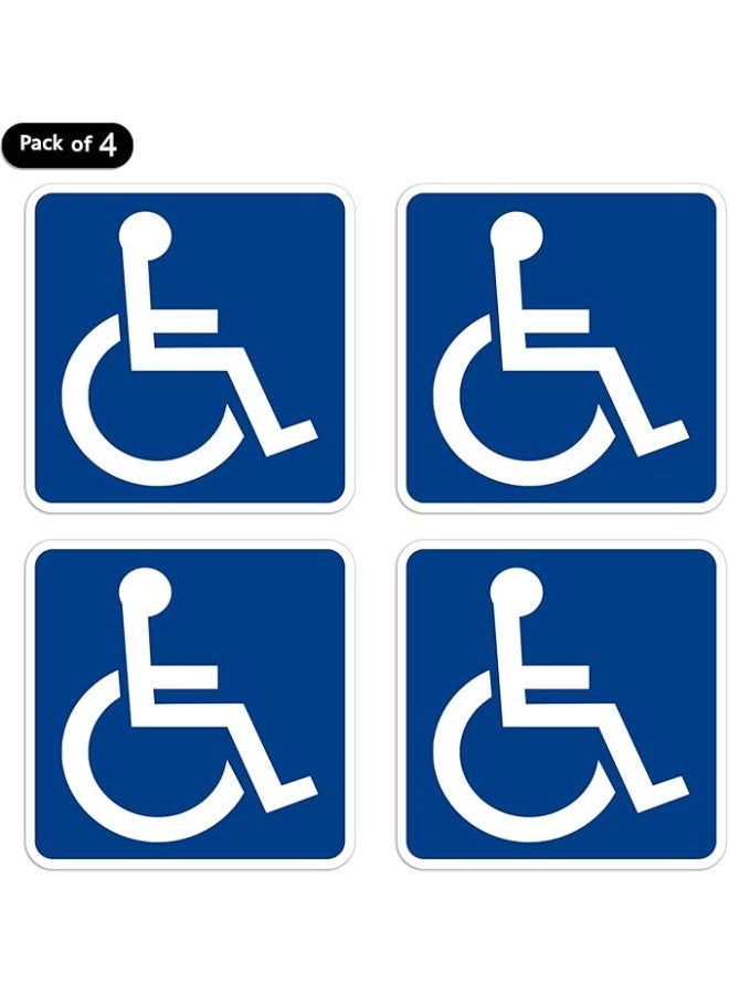 RYN Wheelchair Sign Handicapped Disabled Self Adhesive Vinyl Decal Sticker Pack of 4 Pcs - Image 3