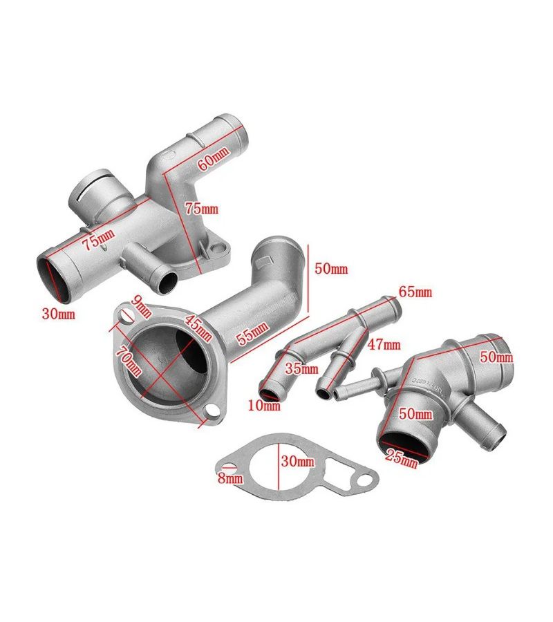 4 Piece Flange Engine Cooling Kit With Connector For VW Golf Jetta 1.8T 2000-2005 Audi TT 2000-2002 - Image 2
