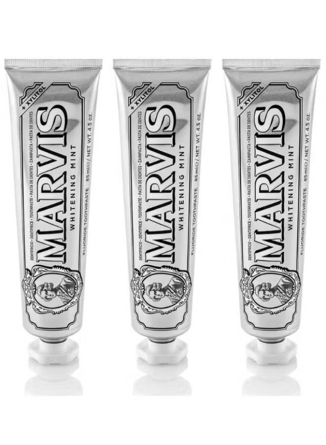Marvis Whitening Mint Toothpaste Set – 3 Tubes x 85ml – Gentle Whitening with