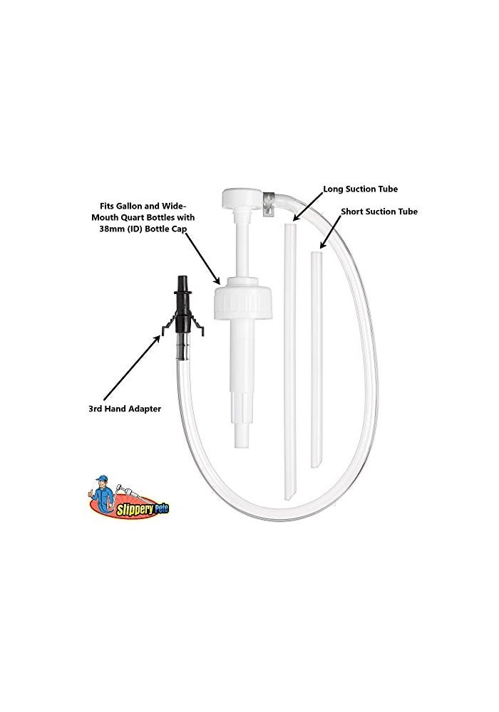 Slippery Pete Fluid Pump for WideMouth Quart Bottles 8cc per Pump Stroke and 3rd Hand Adapter Transfer Gear Oil Transmission and Differential Fluid 38mm - Image 3