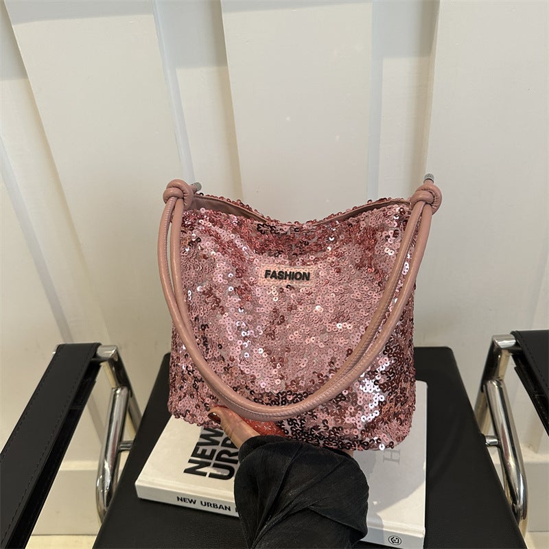 Sequin Fashionable Korean Style Shoulder Bag Women'S 2024 Trendy Online Popular Underarm Bag For Going Out Tote Bag For Women - Image 4